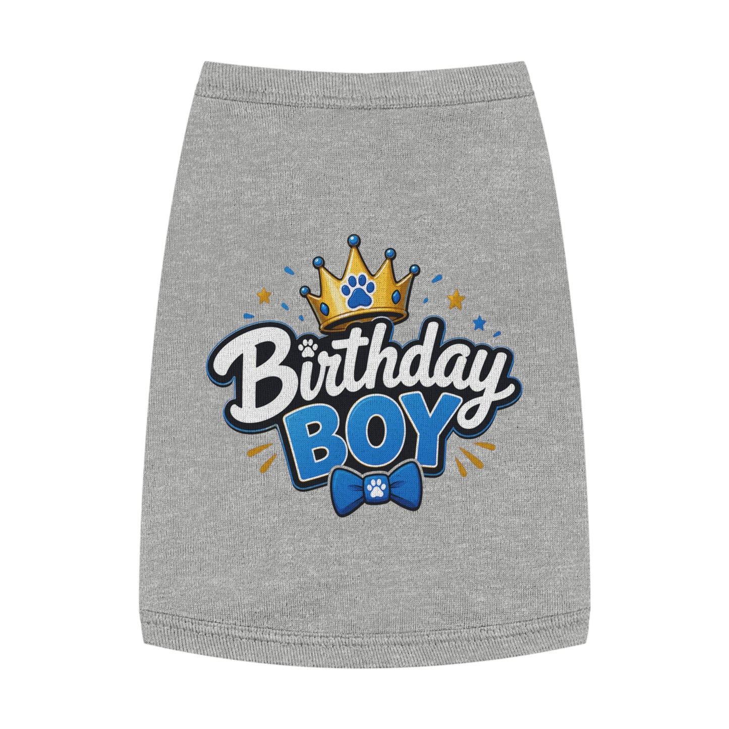 Birthday Boy Pet Tank Top — Cute Crown & Paw Design