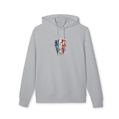 50 Years American Flag Anniversary Hoodie — Patriotic 4th of July Celebration Sweatshirt
