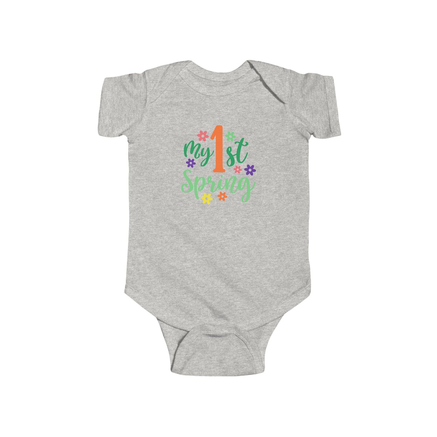 Baby Bodysuit — "My 1st Spring" Floral First-Spring Onesie