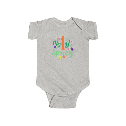 Baby Bodysuit — "My 1st Spring" Floral First-Spring Onesie