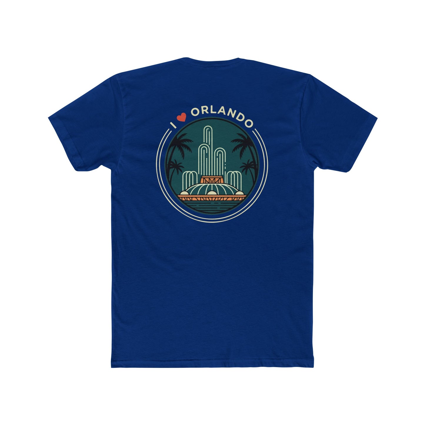 Orlando Fountain Retro Graphic Tee — I  Orlando Travel T‑Shirt