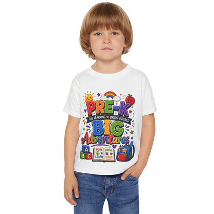 Pre-K Big Adventures Toddler T-Shirt — Bright Back-to-School Preschool Shirt