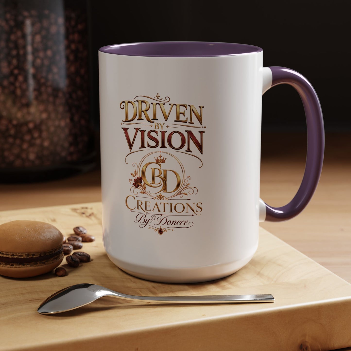 Driven by Vision Accent Coffee Mug — 'Driven by Vision' Inspirational Ceramic Mug (11/15oz)