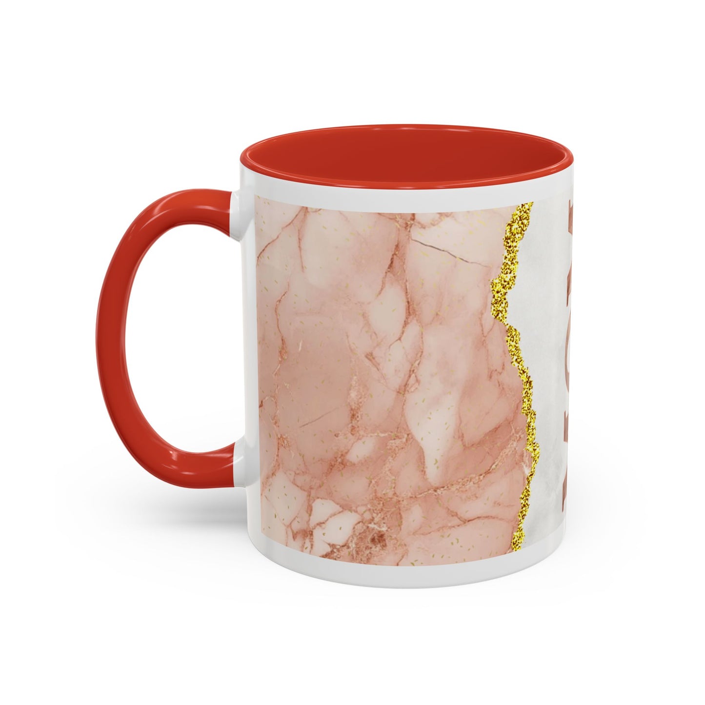 Mom Marble Accent Coffee Mug — Rose Gold & Gold Vein 11/15oz Gift
