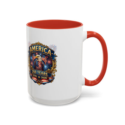 250th America Eagle Coffee Mug — Patriotic 1776–2026 Anniversary Accent Mug