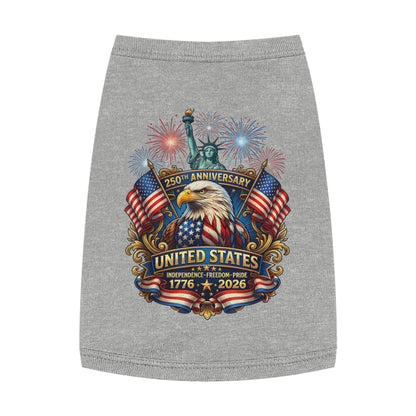 Patriotic Pet Tank — "United States 250th Anniversary 1776–2026" Dog Tank Top