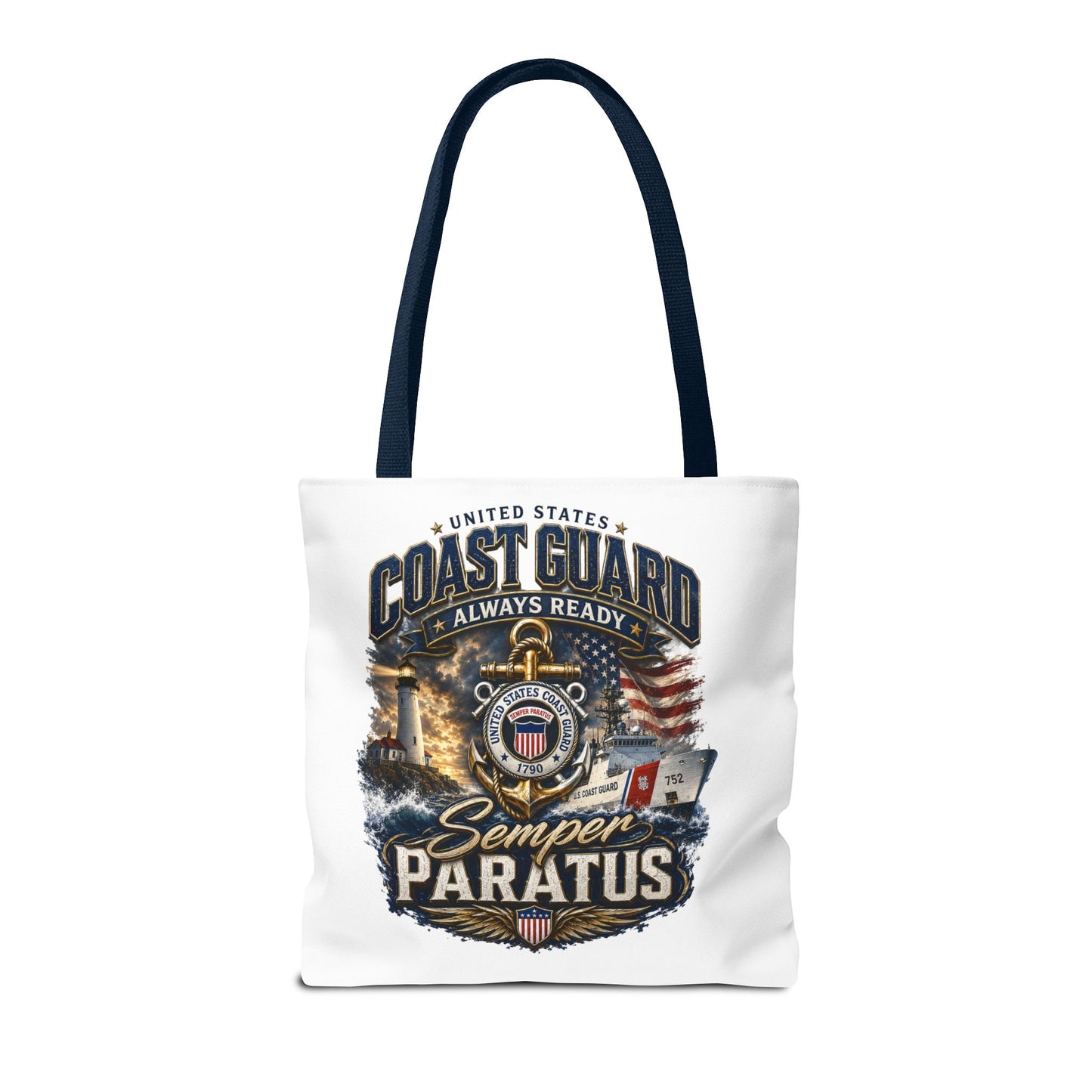 Coast Guard Semper Paratus Tote Bag – U.S. Coast Guard Patriotic Beach & Everyday Carry