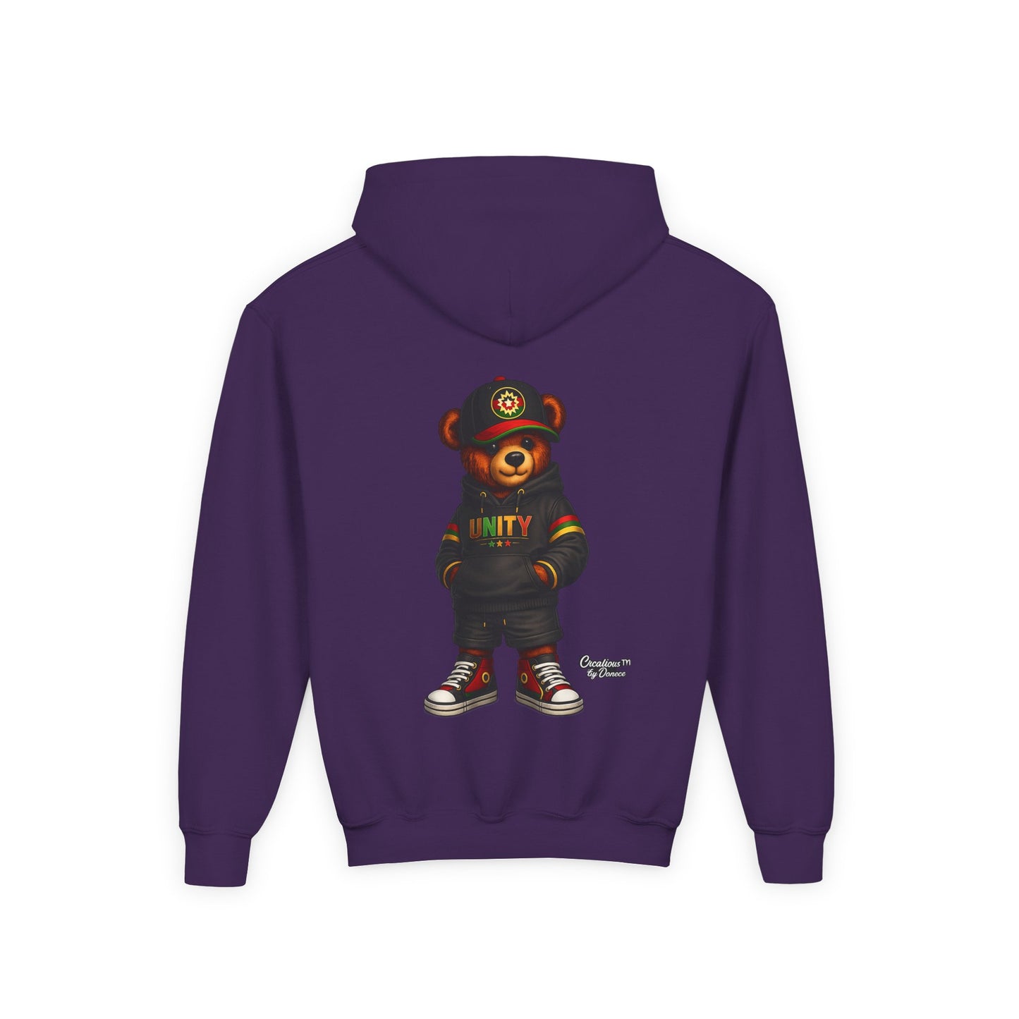 Youth Hoodie — Cool Streetwear Bear Graphic “UNITY”