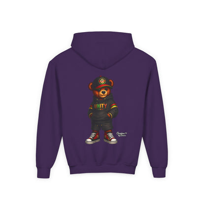 Youth Hoodie — Cool Streetwear Bear Graphic “UNITY”