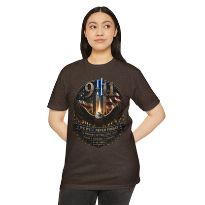 9/11 Memorial Eagle T-Shirt — We Will Never Forget Patriotic Tribute Tee