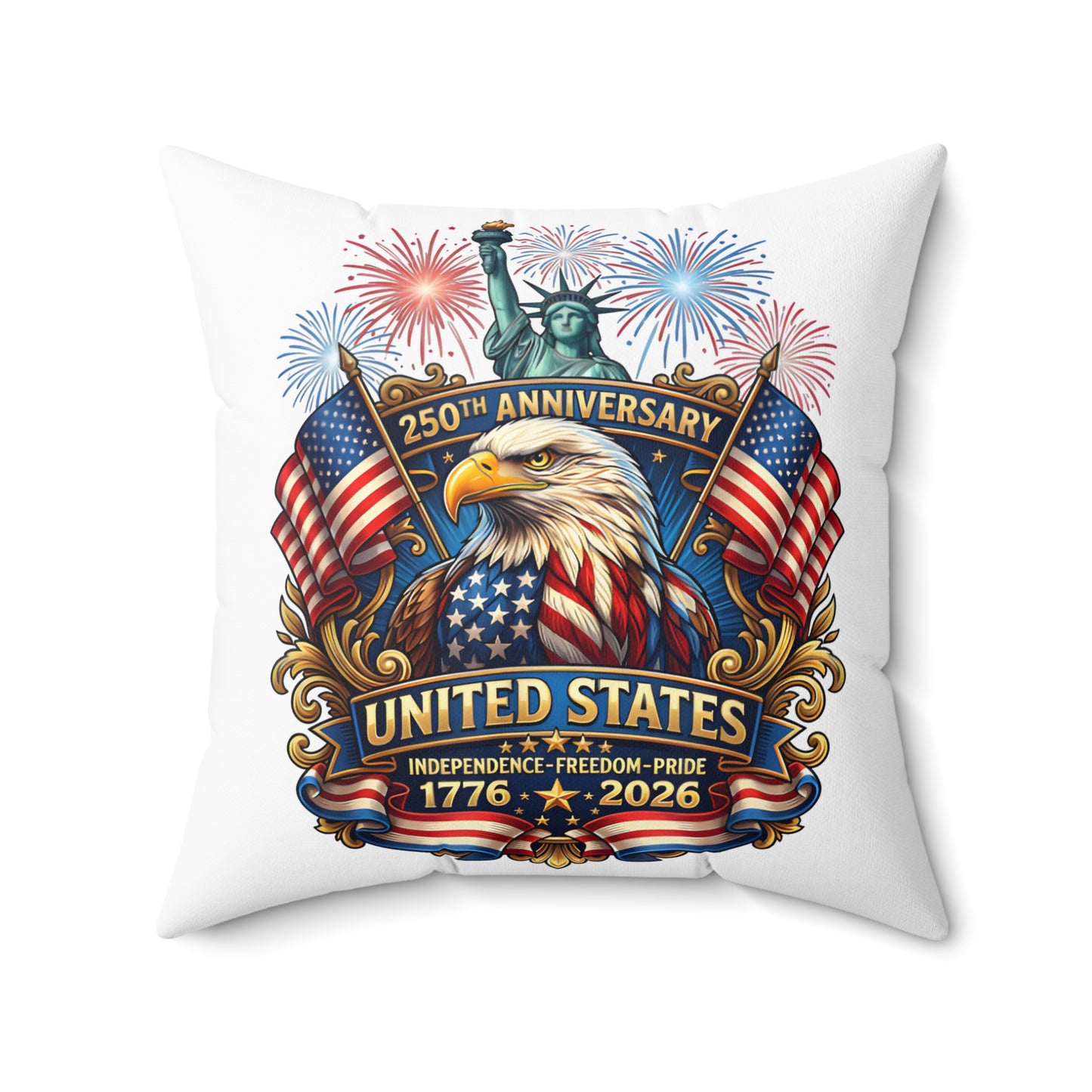 United States 250th Anniversary Eagle Throw Pillow — 1776–2026 Patriotic Decorative Pillow