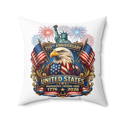 United States 250th Anniversary Eagle Throw Pillow — 1776–2026 Patriotic Decorative Pillow