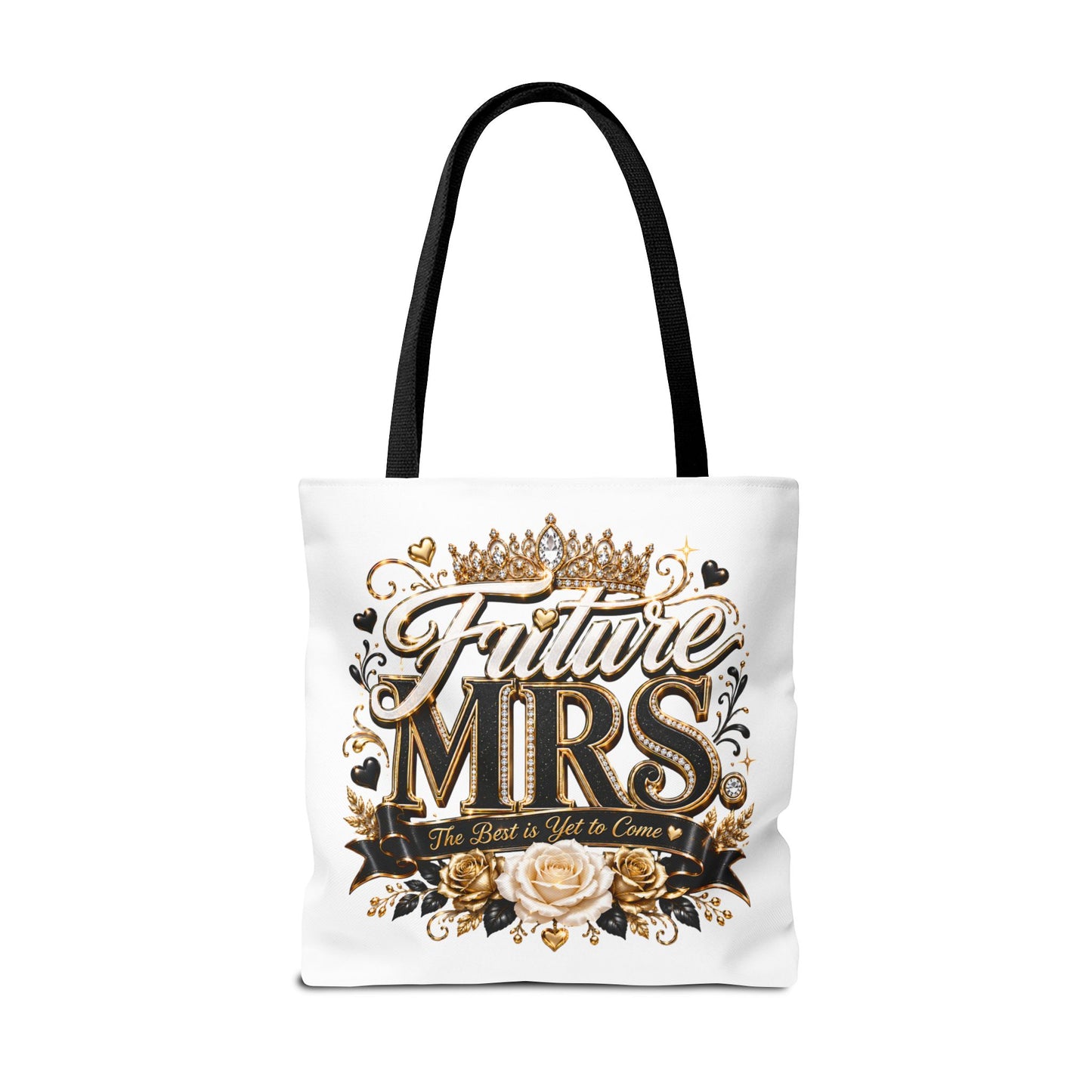 Future Mrs. Tote Bag — Bridal Bachelorette Gift Bag with Gold Crown Design