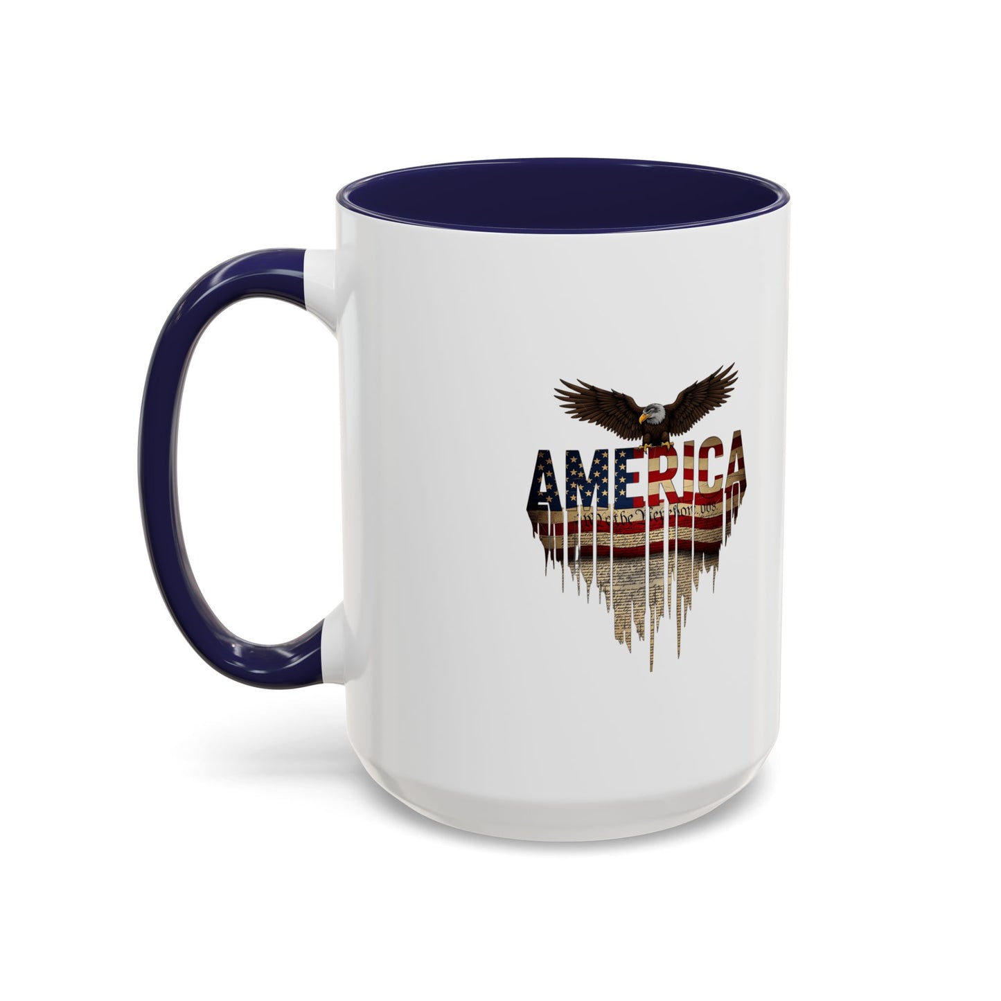 America Eagle Flag Accent Coffee Mug – Patriotic 11/15oz Ceramic