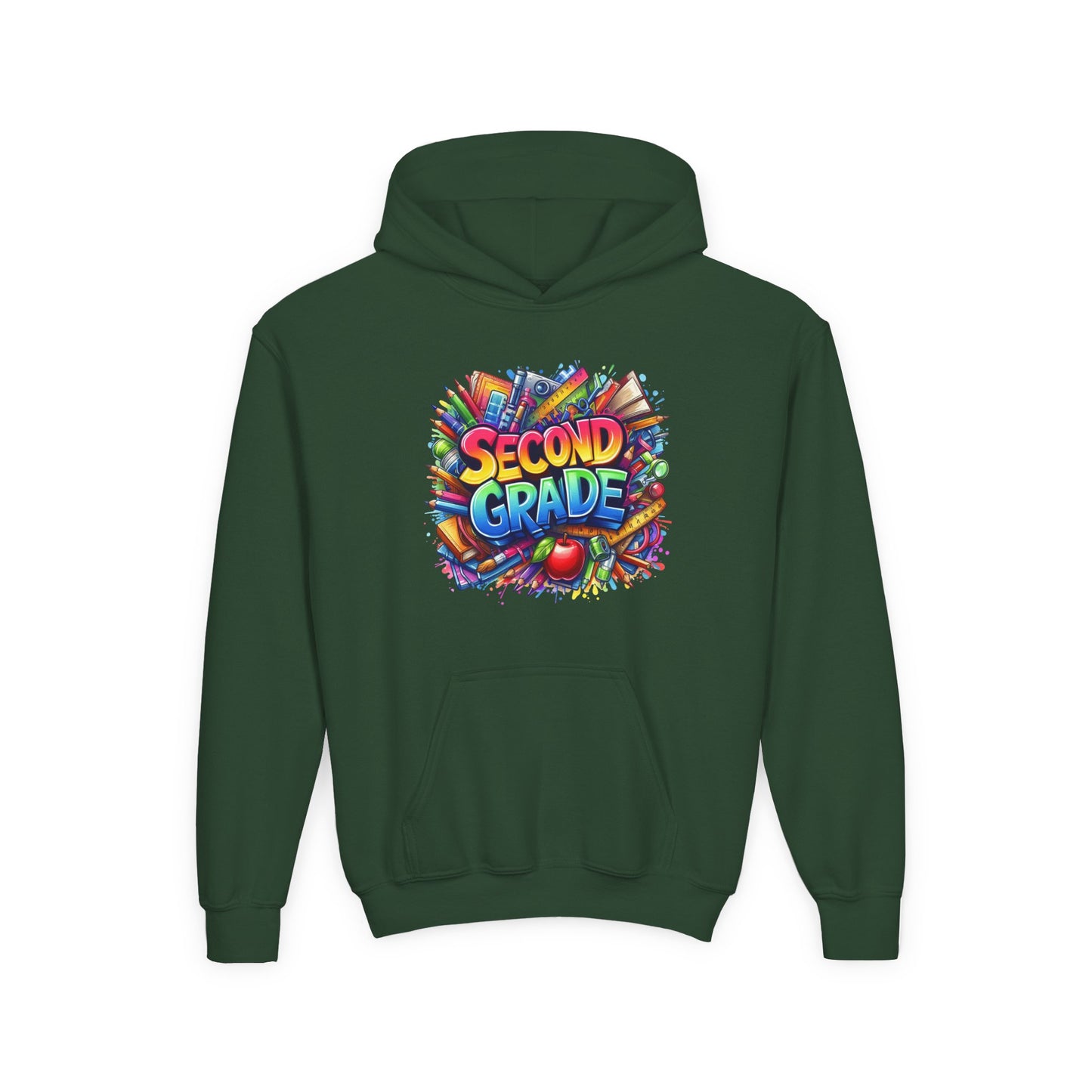 Second Grade Kids Hoodie — Colorful School Day Pullover