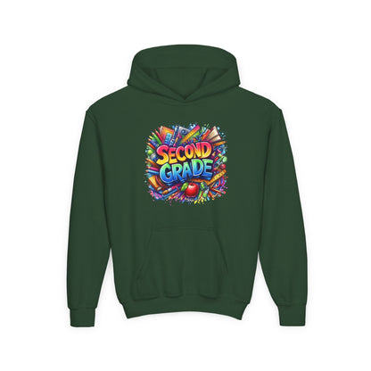 Second Grade Kids Hoodie — Colorful School Day Pullover