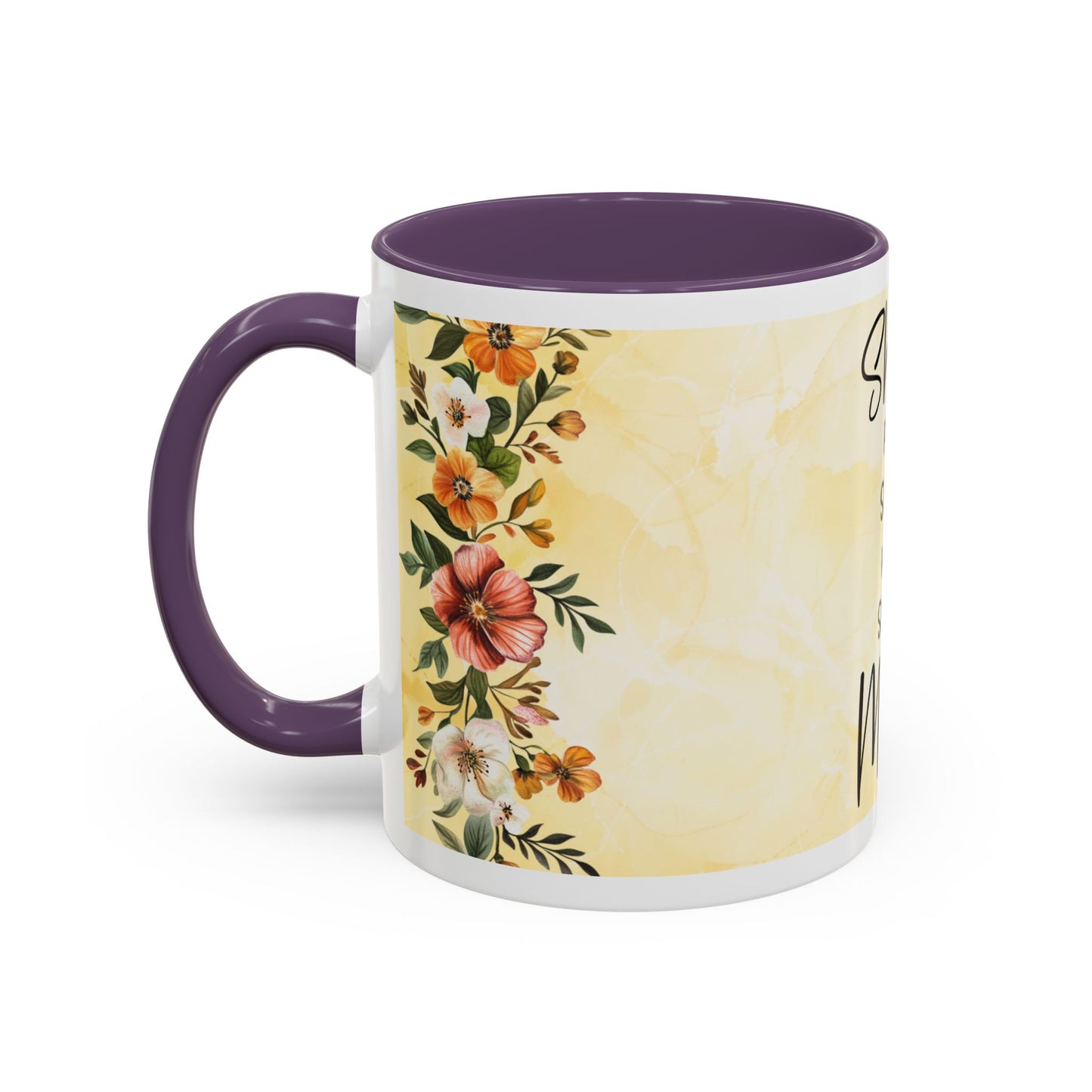 She Is Mom Floral Accent Coffee Mug — 'She is Peace, She is Home' Mother's Day Gift
