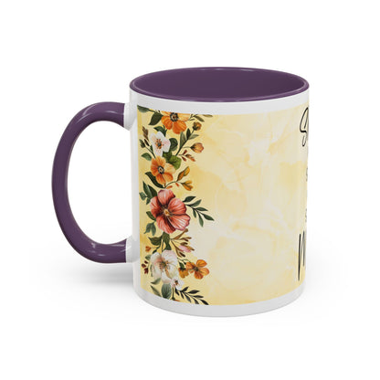 She Is Mom Floral Accent Coffee Mug — 'She is Peace, She is Home' Mother's Day Gift