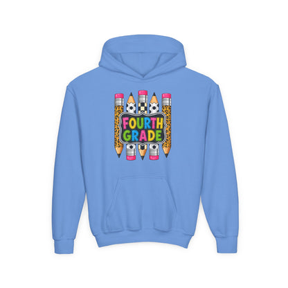 Fourth Grade Kids Hoodie — Colorful Pencil School Sweatshirt