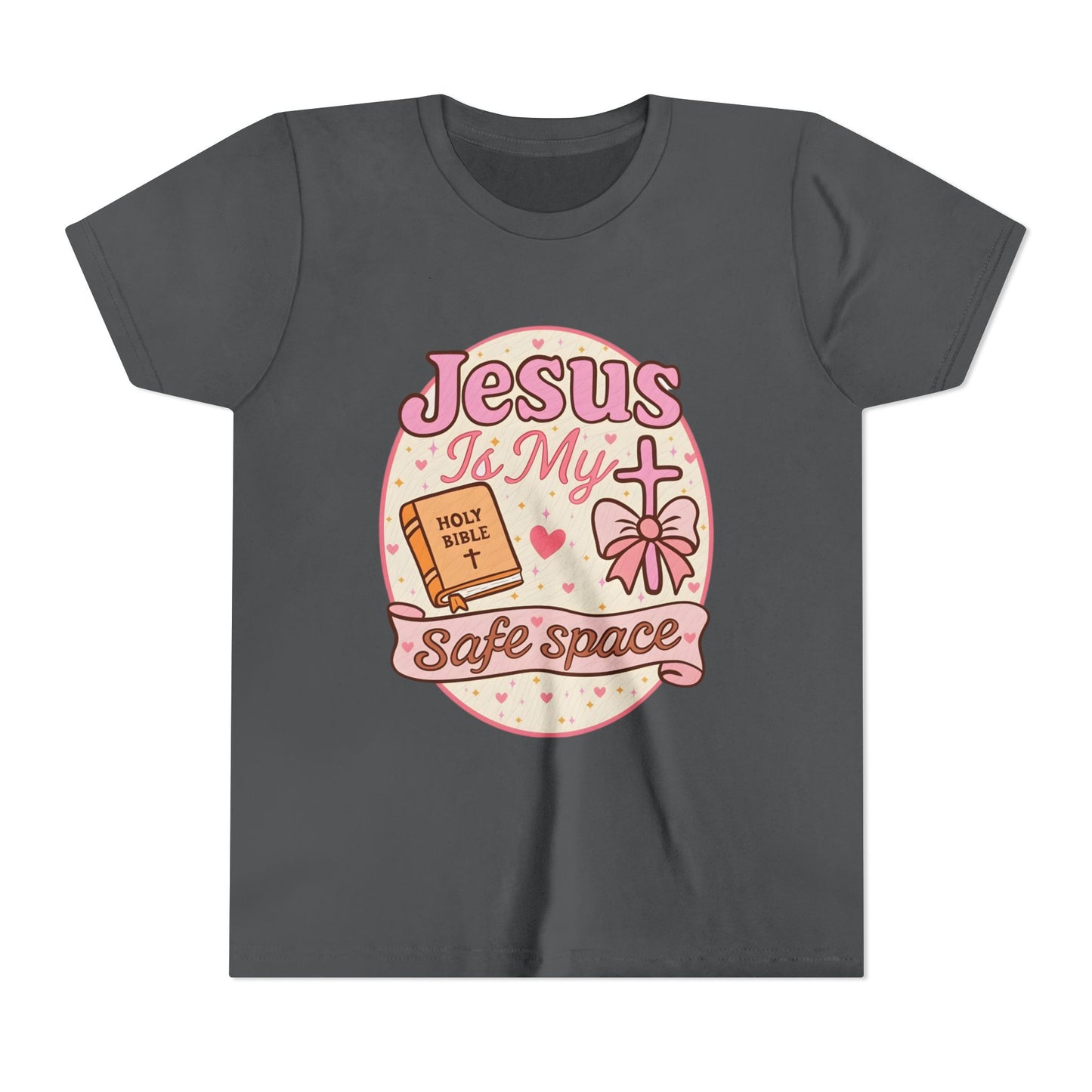 Youth Tee — "Jesus Is My Safe Space" Christian Kids T-Shirt