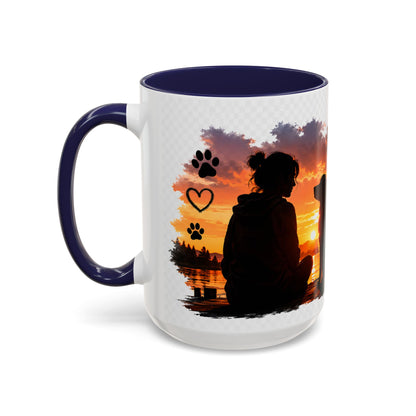 Dog Lover Coffee Mug - "A True Friend Leaves Paw Prints on Your Heart" Accent Mug (11/15oz)
