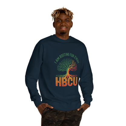 HBCU Pride Crewneck Sweatshirt — "I Am Rooting For Every HBCU" Tree Design