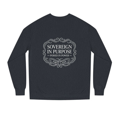 White Crewneck Sweatshirt — Subtle Embossed 'Nowhere to Be Found' Minimal Design