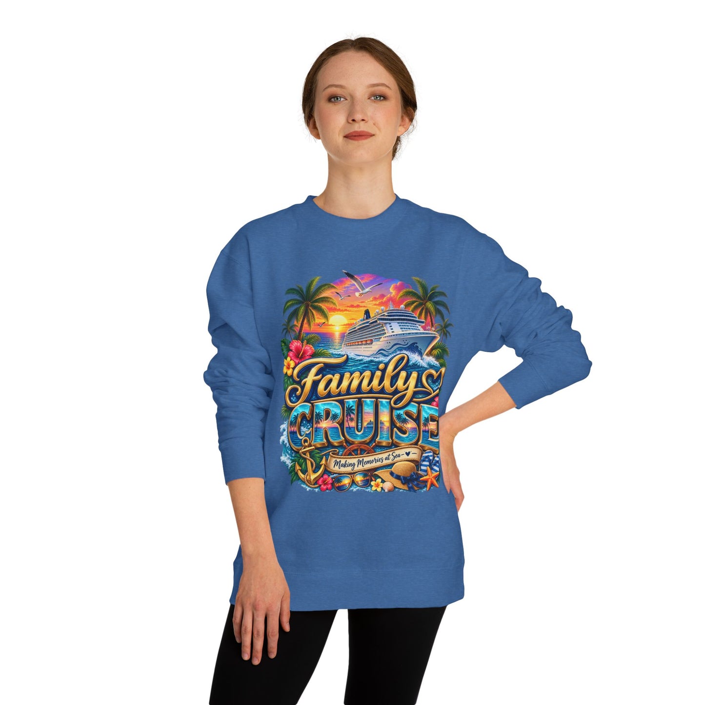 Family Cruise Sweatshirt – Tropical Cruise Vacation Crew Neck