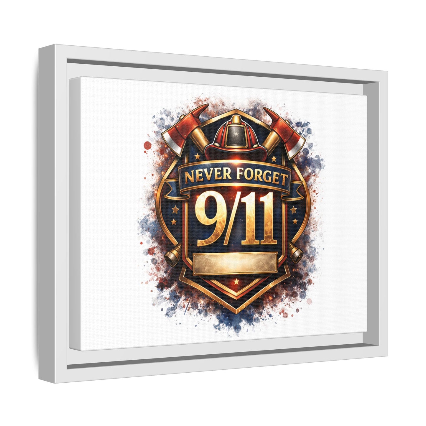 Framed Matte Canvas — 'Never Forget 9/11' Memorial Wall Art