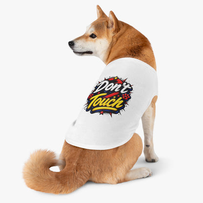 Pet Tank Top - "Don't Touch" Graphic Dog/Cat Shirt with Bold Paw Print Design