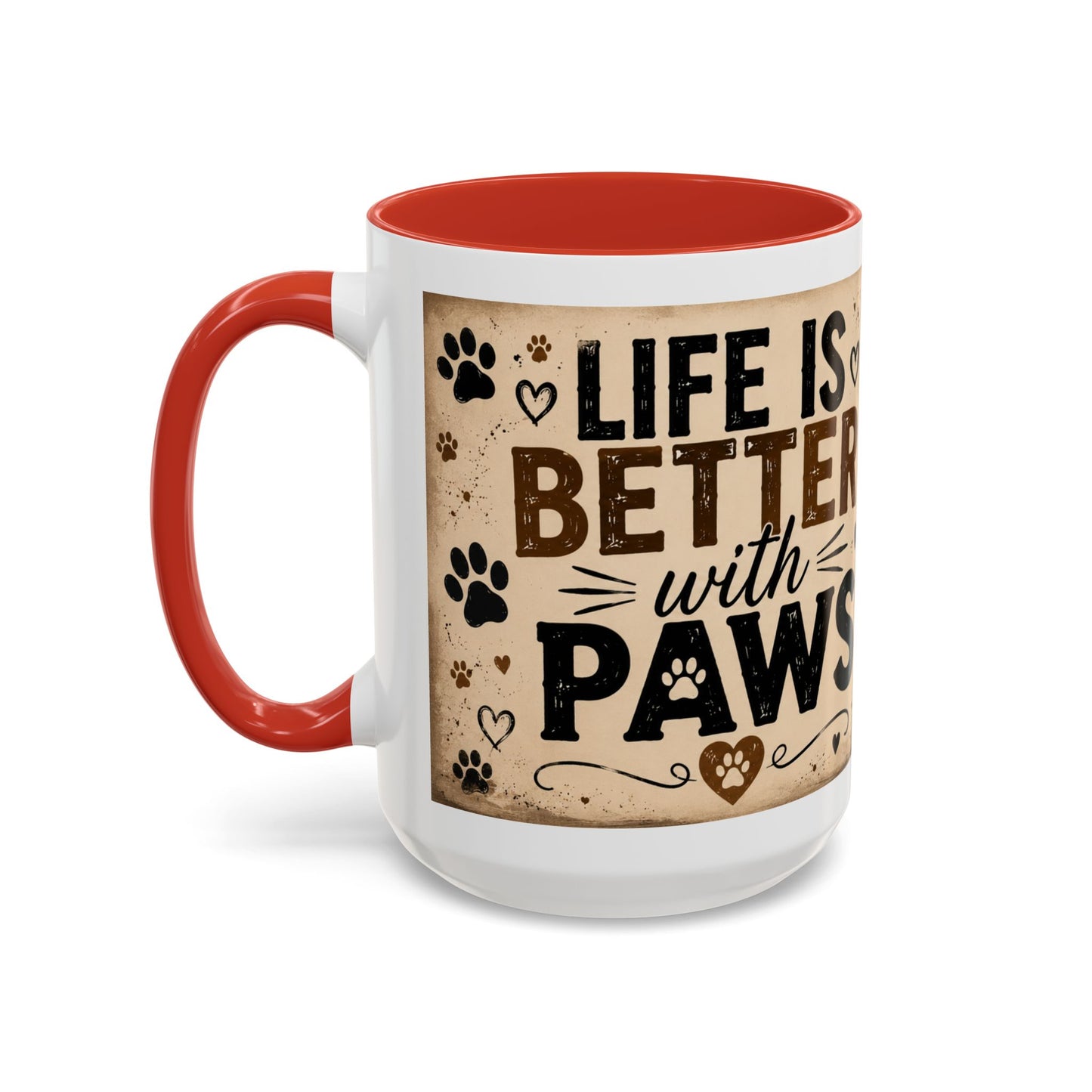 Dog & Cat Coffee Mug - "Less People, More Dogs & Cats" Accent Ceramic Mug