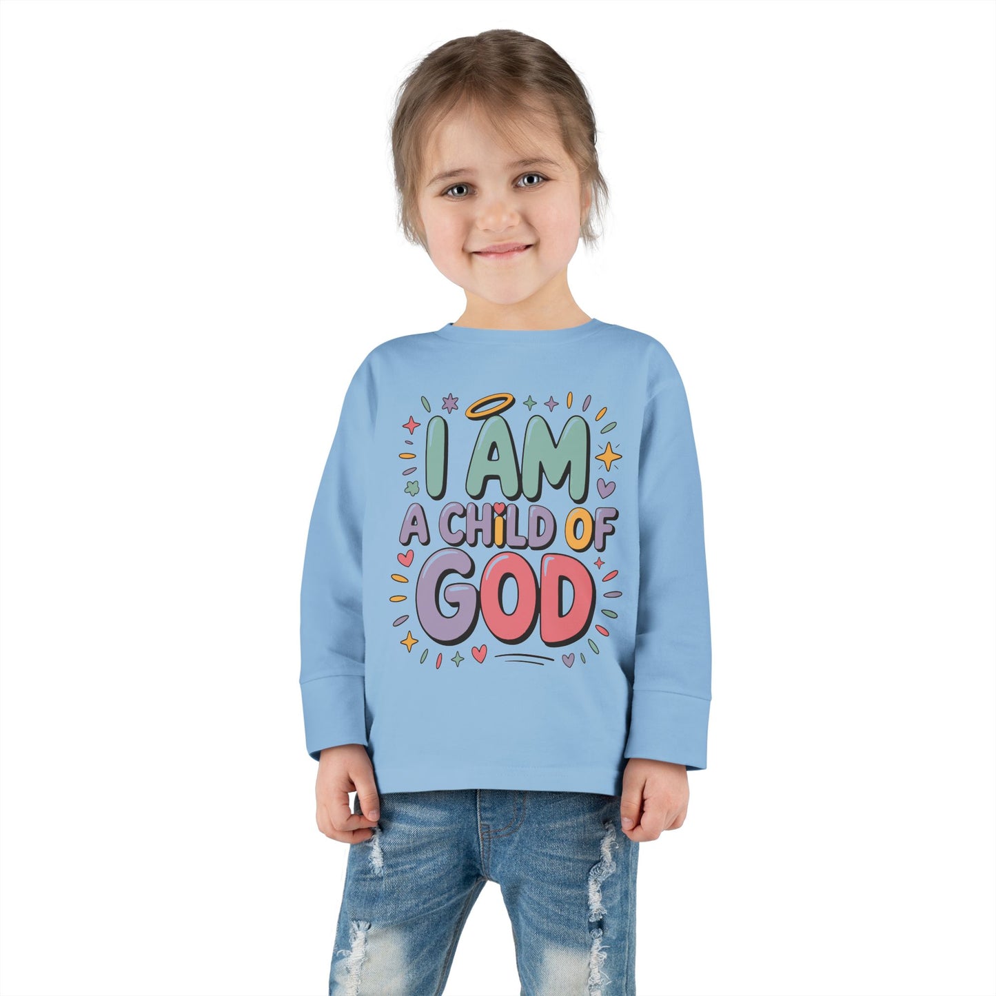 I Am a Child of God Toddler Long Sleeve Tee — Cute Christian Kids Shirt