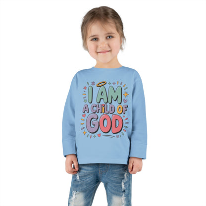 I Am a Child of God Toddler Long Sleeve Tee — Cute Christian Kids Shirt