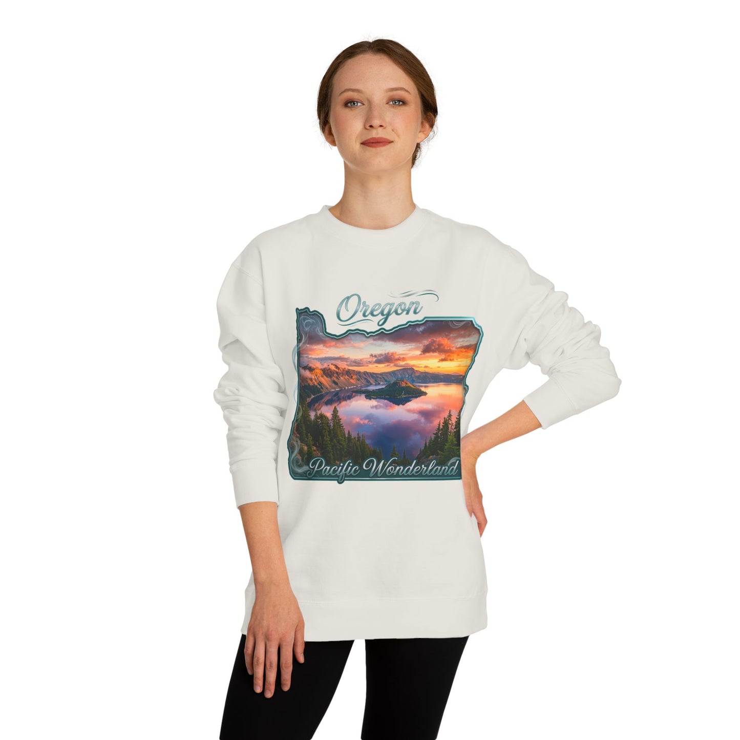 Oregon Scenic Sweatshirt — 'Pacific Wonderland' Sunset Landscape Crewneck