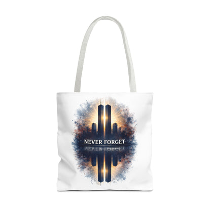 Never Forget Memorial Tote Bag — 9/11 Tribute Skyline All-Over Print