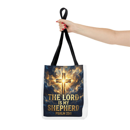 "The Lord Is My Shepherd" - Psalm 23:1 Religious Cross Tote Bag
