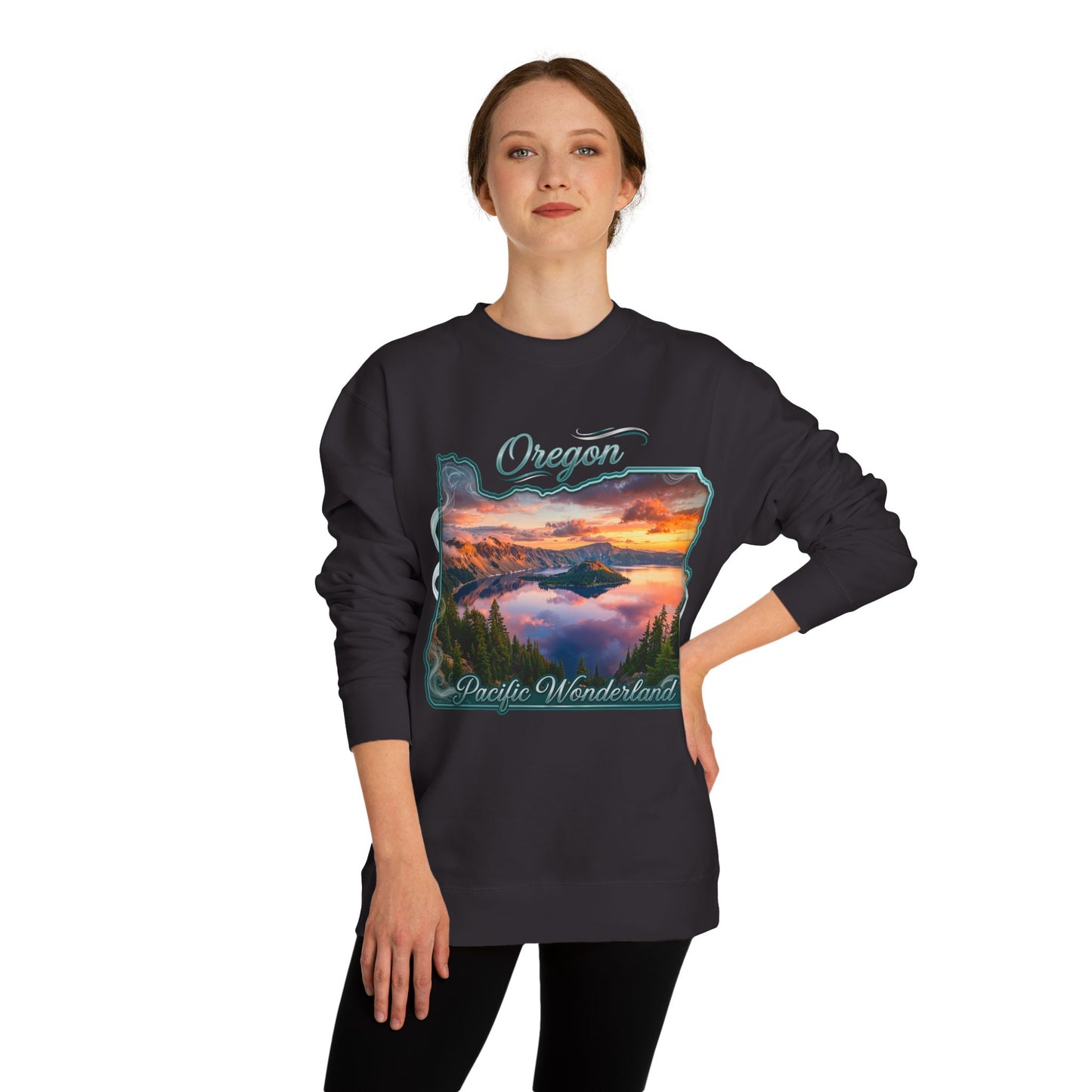 Oregon Scenic Sweatshirt — 'Pacific Wonderland' Sunset Landscape Crewneck