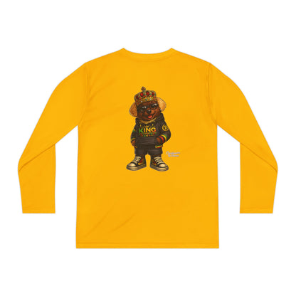 Youth Long Sleeve Tee — 'King' Bear Graphic