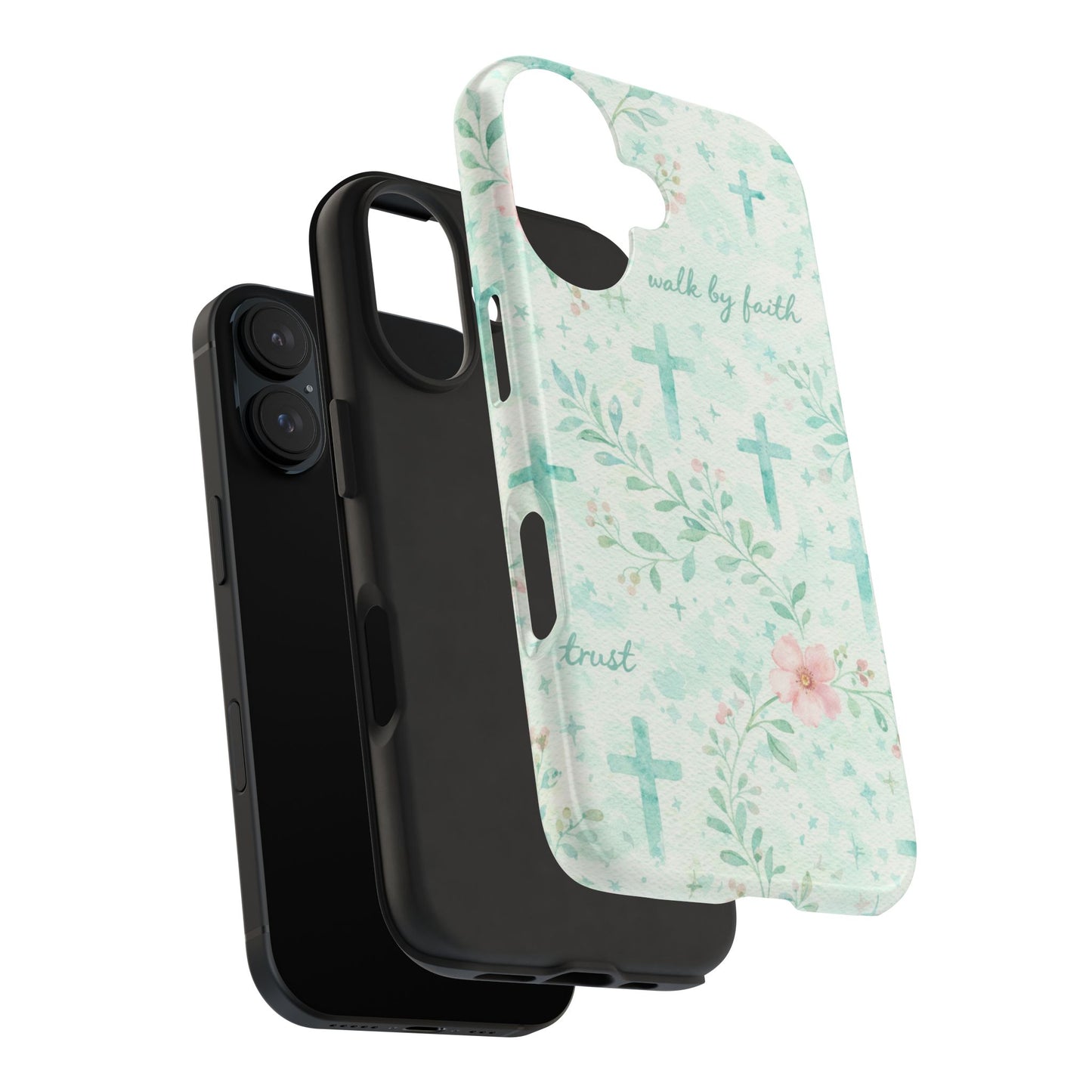 Walk By Faith Phone Case | Christian floral iPhone Case