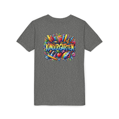 Kindergarten Colorful School Supplies Youth Tee — Back-to-School Kids T-Shirt