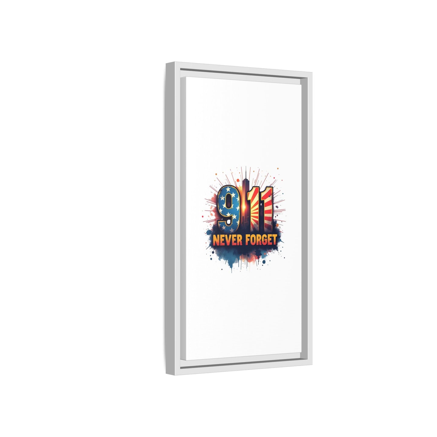 Framed Canvas Wall Art — “9·11 Never Forget” Memorial Print