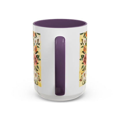 She Is Mom Floral Accent Coffee Mug — 'She is Peace, She is Home' Mother's Day Gift