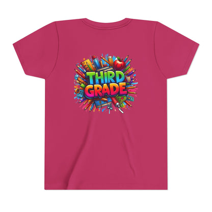 Third Grade Kids' T-Shirt – Colorful School Supplies Back-to-School Tee