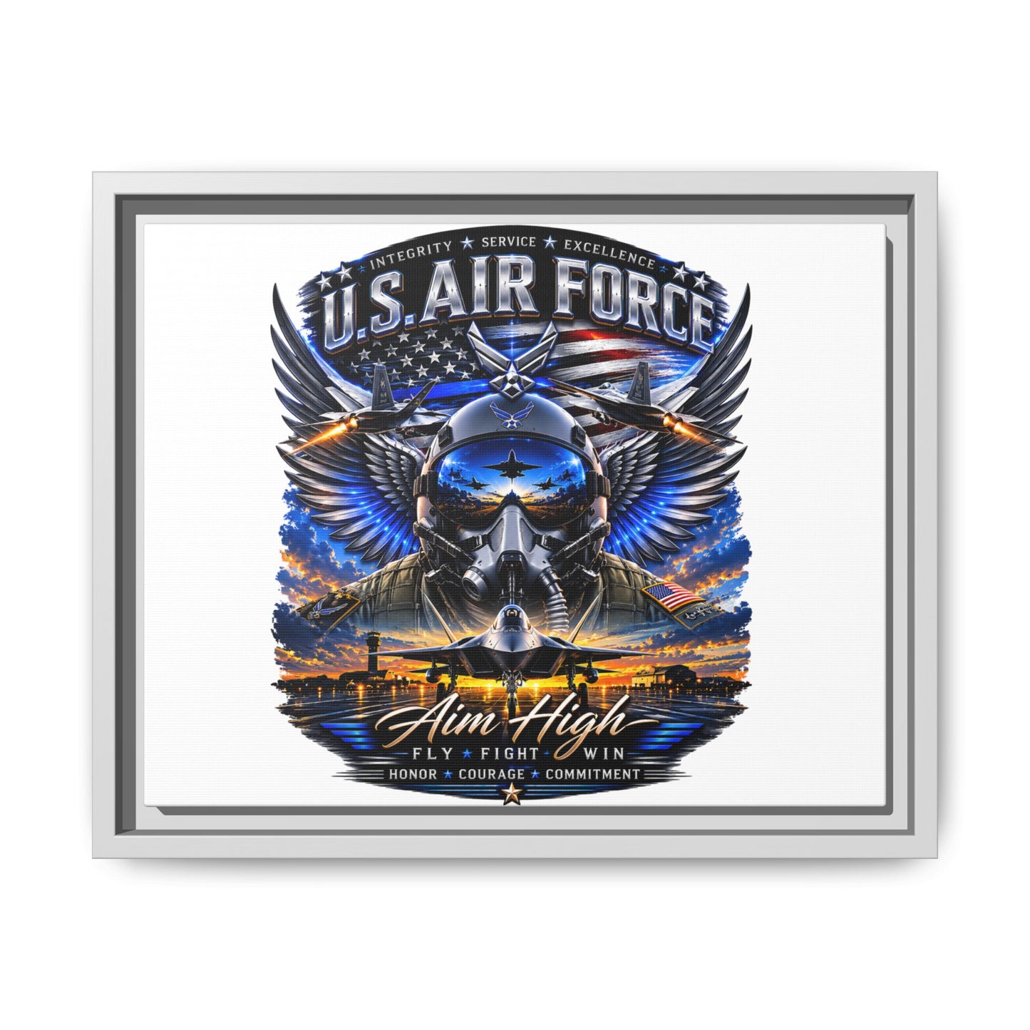 U.S. Air Force 'Aim High' Framed Canvas Print