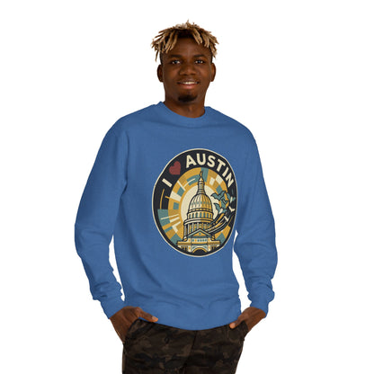 I  Austin Crewneck Sweatshirt — Austin Capitol Retro Graphic