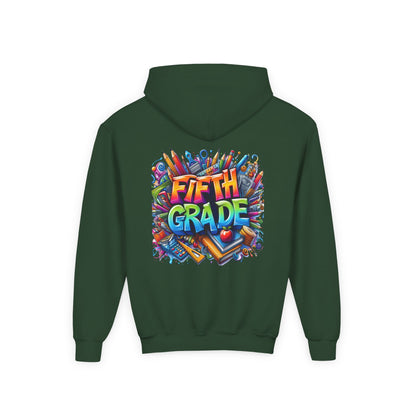 Fifth Grade Kids Hoodie - Colorful School Supplies Back-to-School Sweatshirt