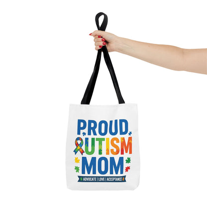 Proud Autism Mom Tote Bag — Advocate • Love • Acceptance Canvas Tote
