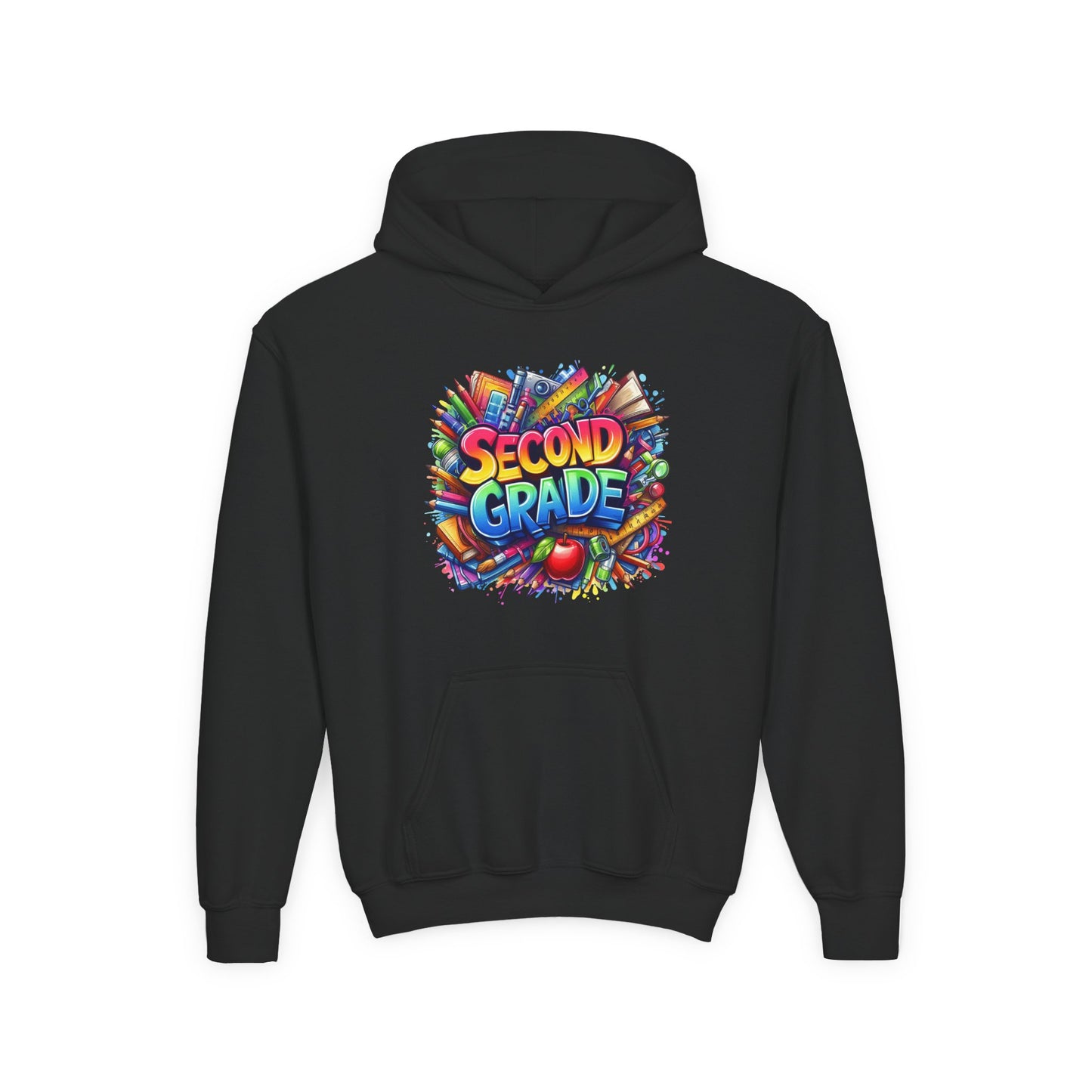 Second Grade Kids Hoodie — Colorful School Day Pullover
