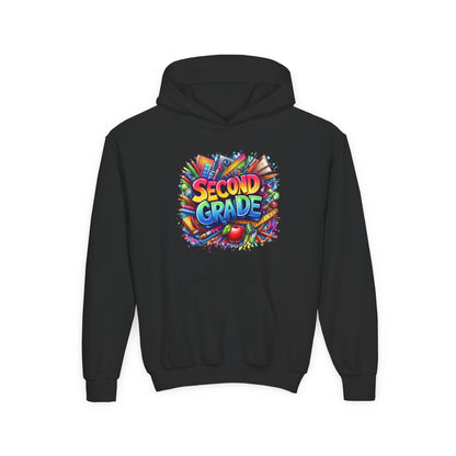 Second Grade Kids Hoodie — Colorful School Day Pullover