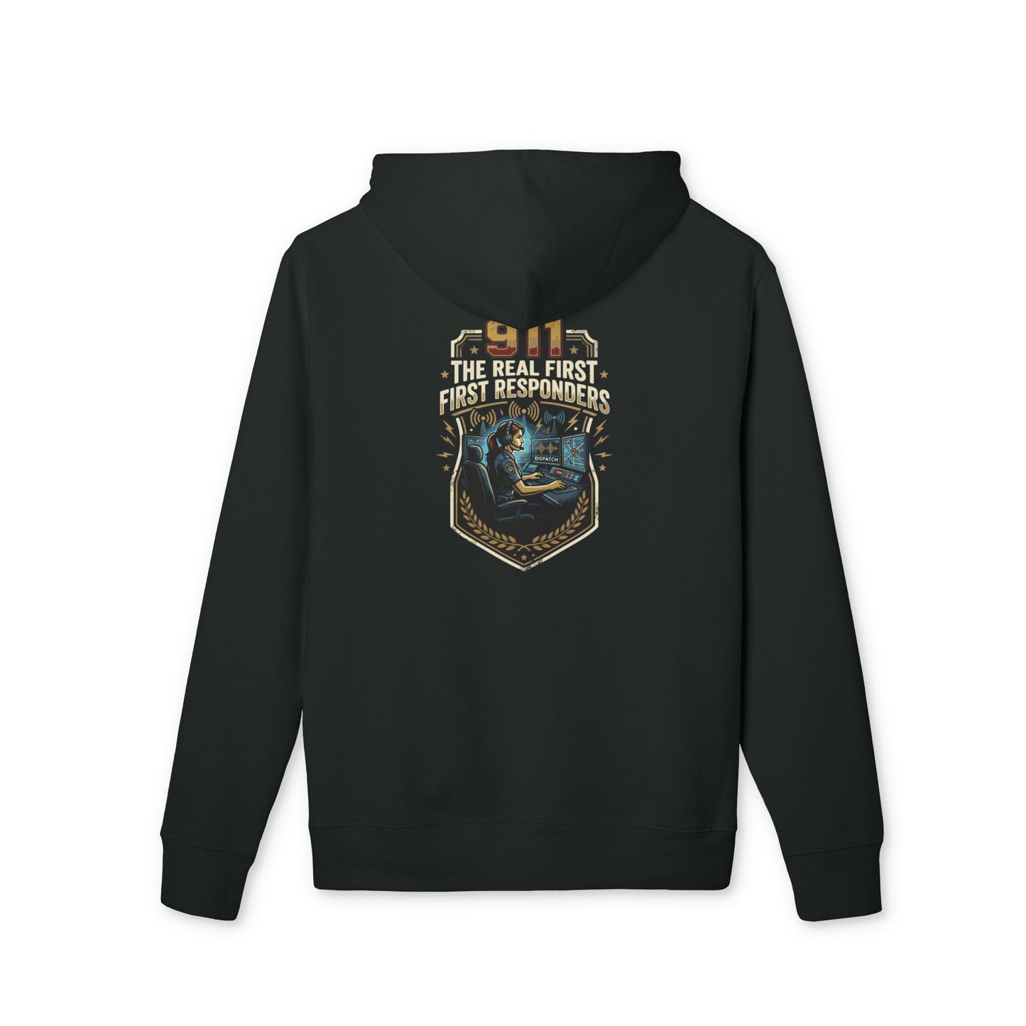 First Responders Badge Hoodie — "The Real First Responders" Tribute Sweatshirt
